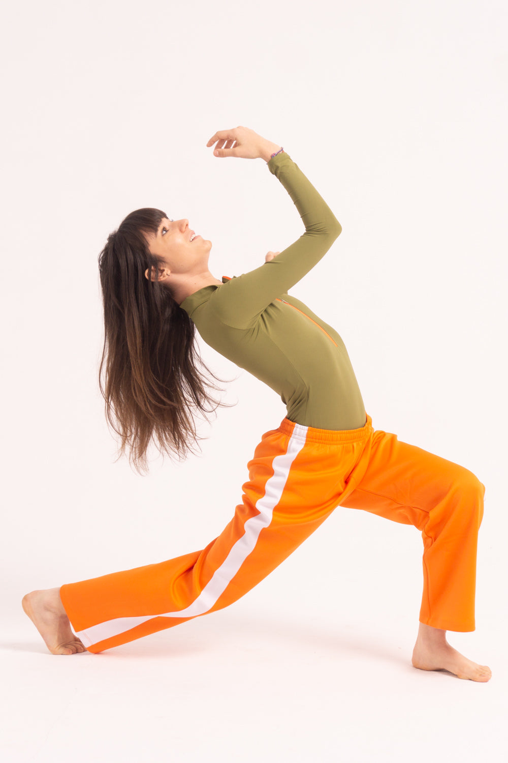 Maillot de Danza Contemporánea de Manga Larga y Short - Kaki