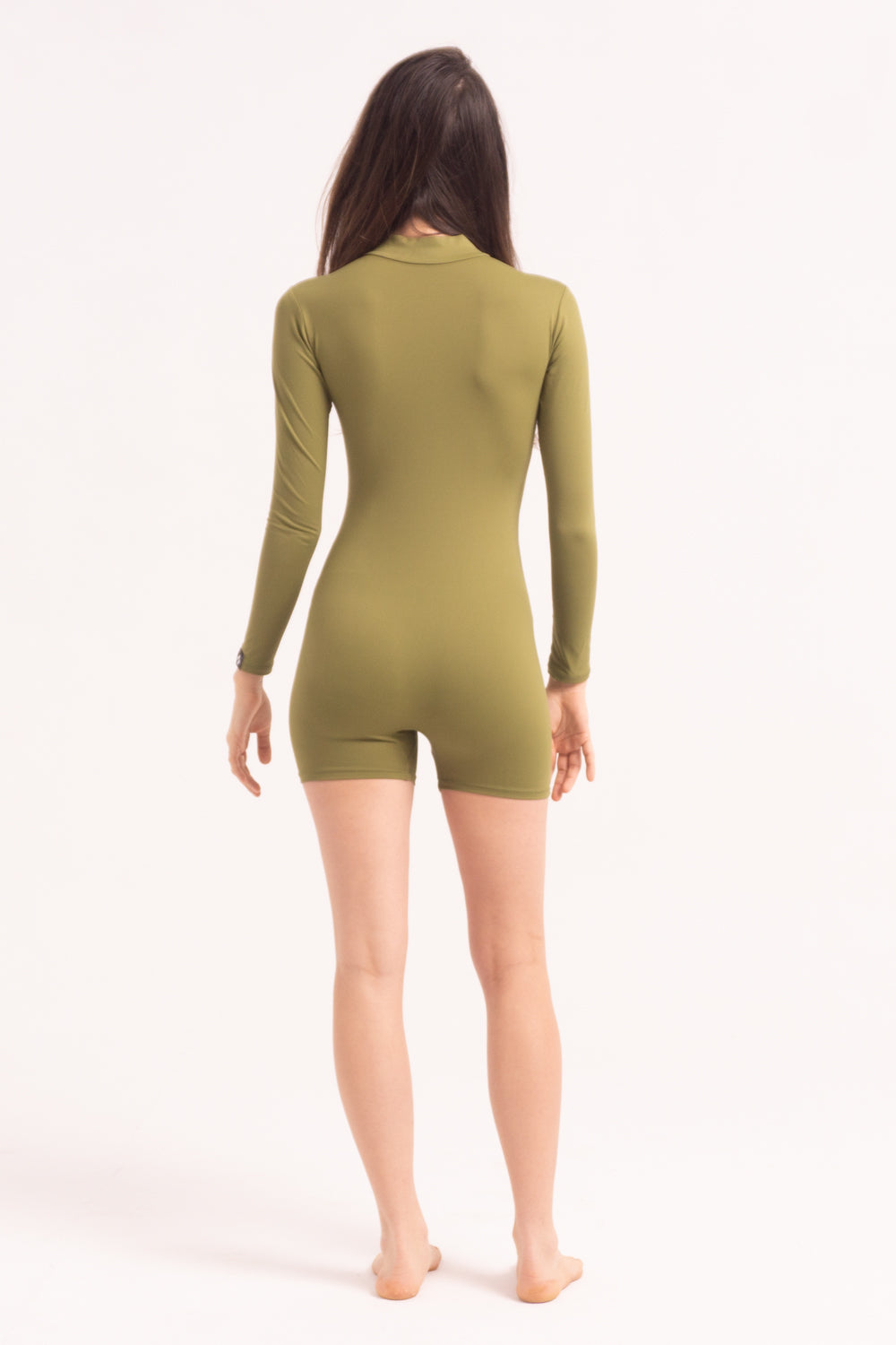 Maillot de Danza Contemporánea de Manga Larga y Short - Kaki