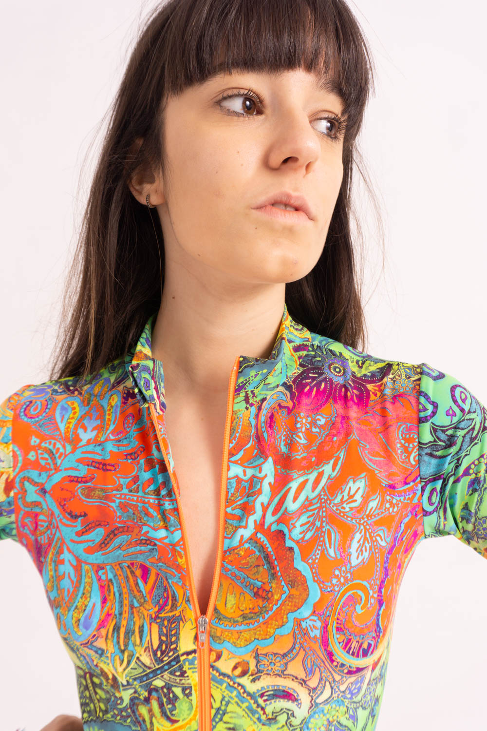 Maillot de Danza Contemporánea de Manga Larga y Short - Psychedelic