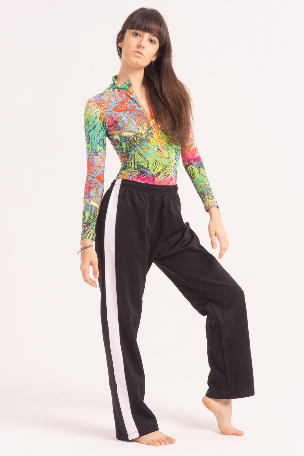 Maillot de Danza Contemporánea de Manga Larga y Short - Psychedelic