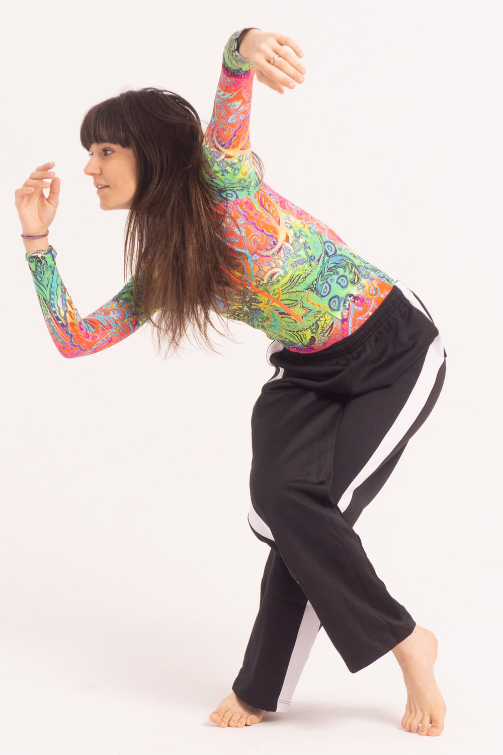 Maillot de Danza Contemporánea de Manga Larga y Short - Psychedelic
