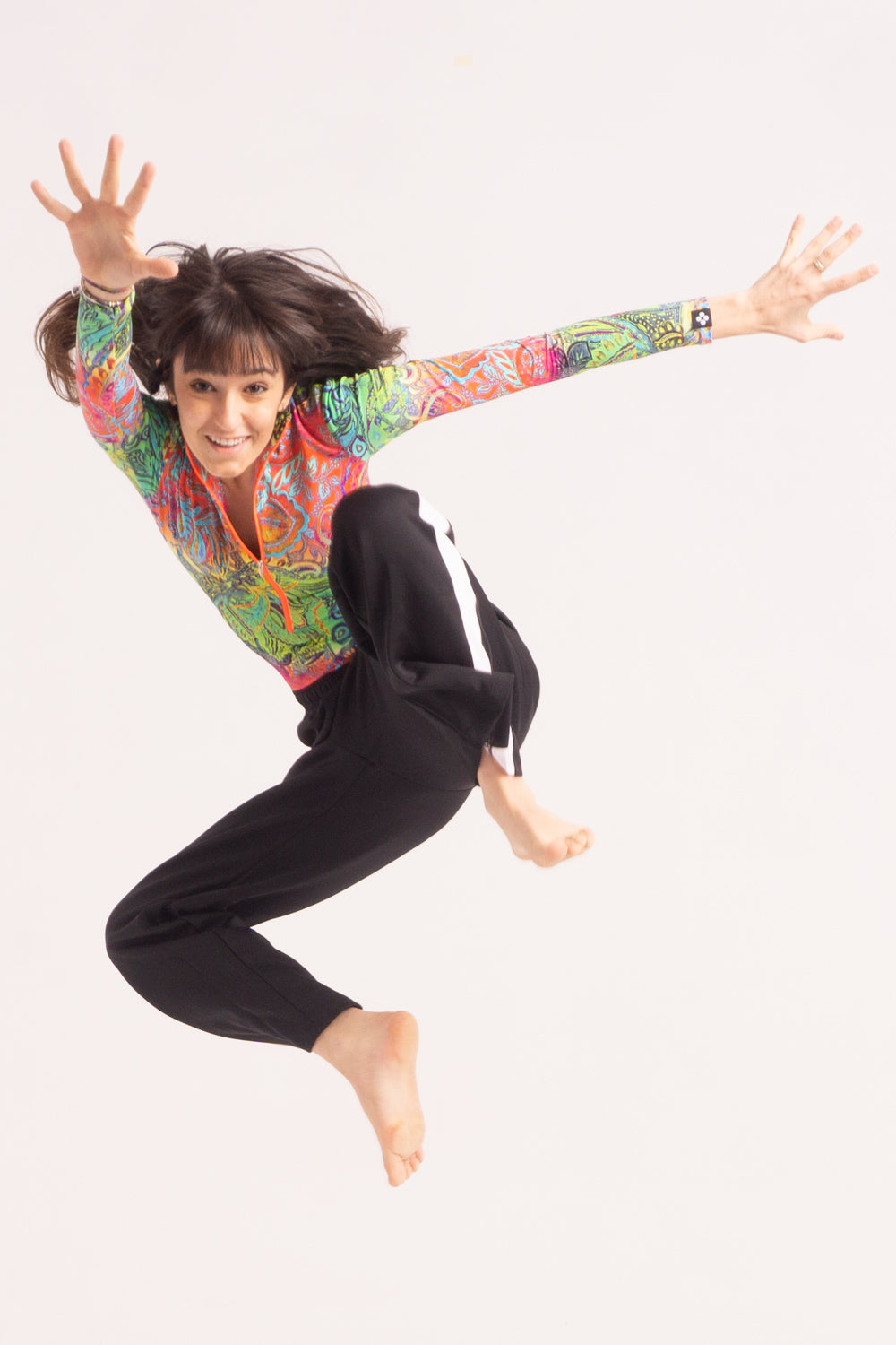 Maillot de Danza Contemporánea de Manga Larga y Short - Psychedelic