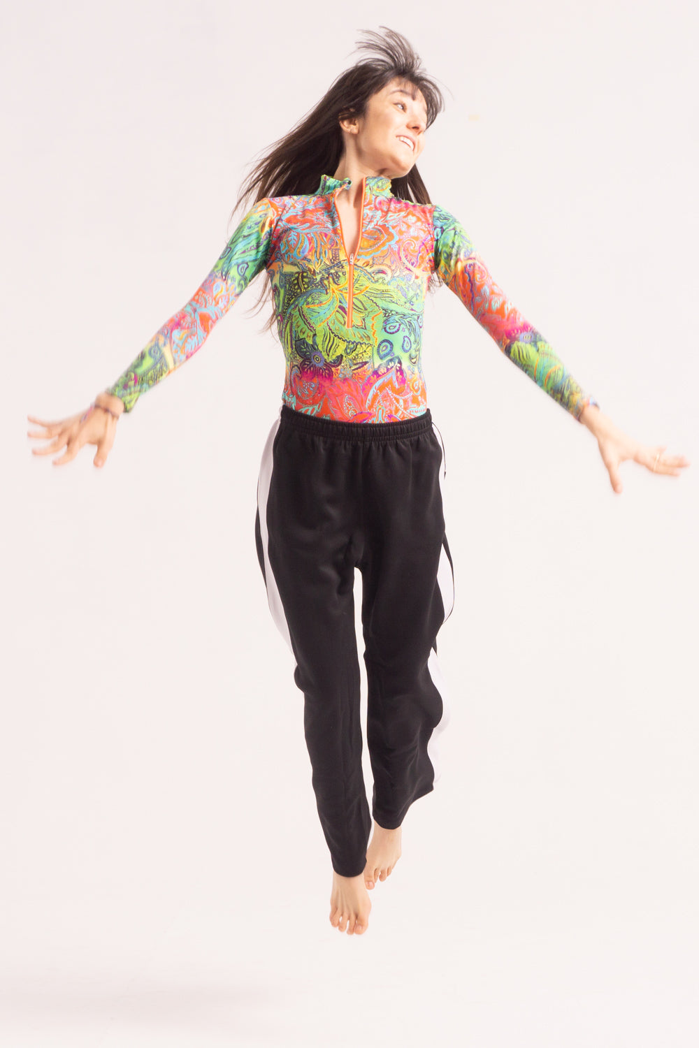 Maillot de Danza Contemporánea de Manga Larga y Short - Psychedelic