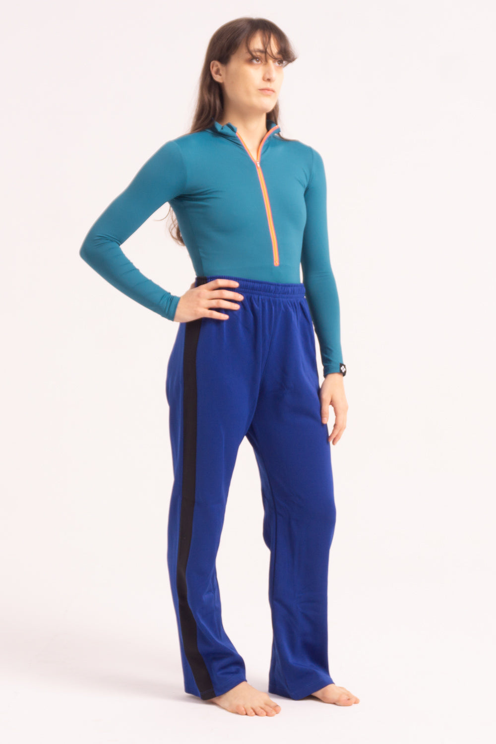 Maillot de Danza Contemporánea de Manga Larga y Short - Turquoise