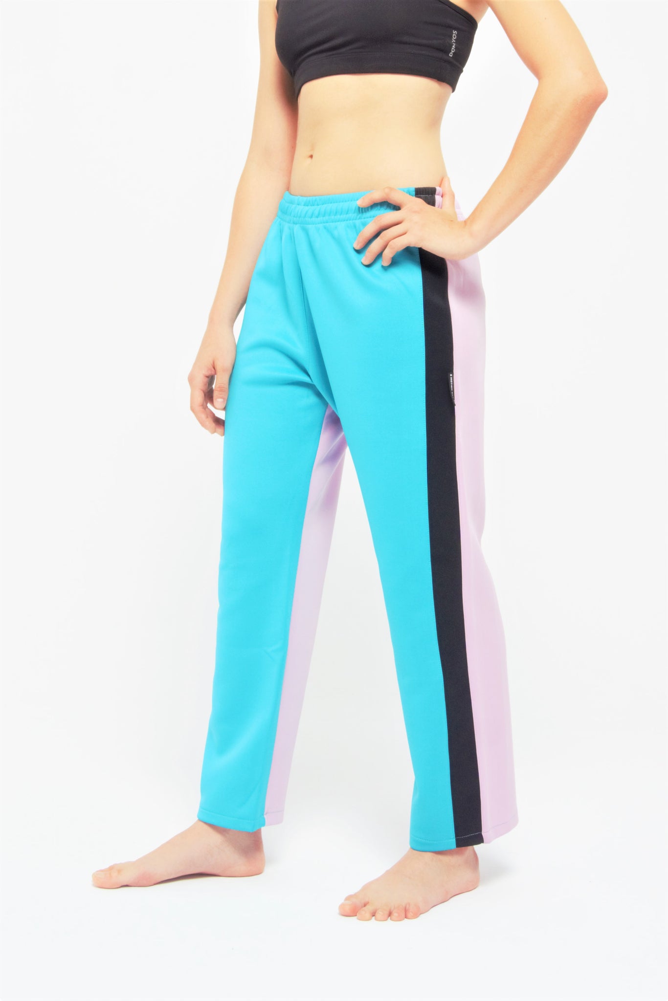 Pantalon de Danse Contemporaine Turquoise Noir Lilas